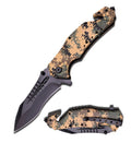 Digital Camo Tactical Spring Assist Rescue Folding Pocket Knife EDC