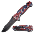 10.5" Large Dixie Flag Tactical Rescue Spring Assisted Pocket Knife