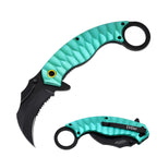 7.75" Spring Assisted Turquoise Karambit Folding Pocket Knife Tactical Open