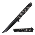 8.5" Two Tone Dragon Handle Tanto Blade Spring Assist Pocket Knife