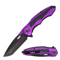 8.25" Purple Carbon Fiber Handle Spring Assist Tactical Pocket Knife
