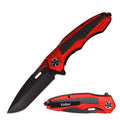 8.25" Red Carbon Fiber Handle Spring Assist Tactical Pocket Knife