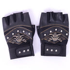 MEC™ Biker Half-Finger Skull Gloves
