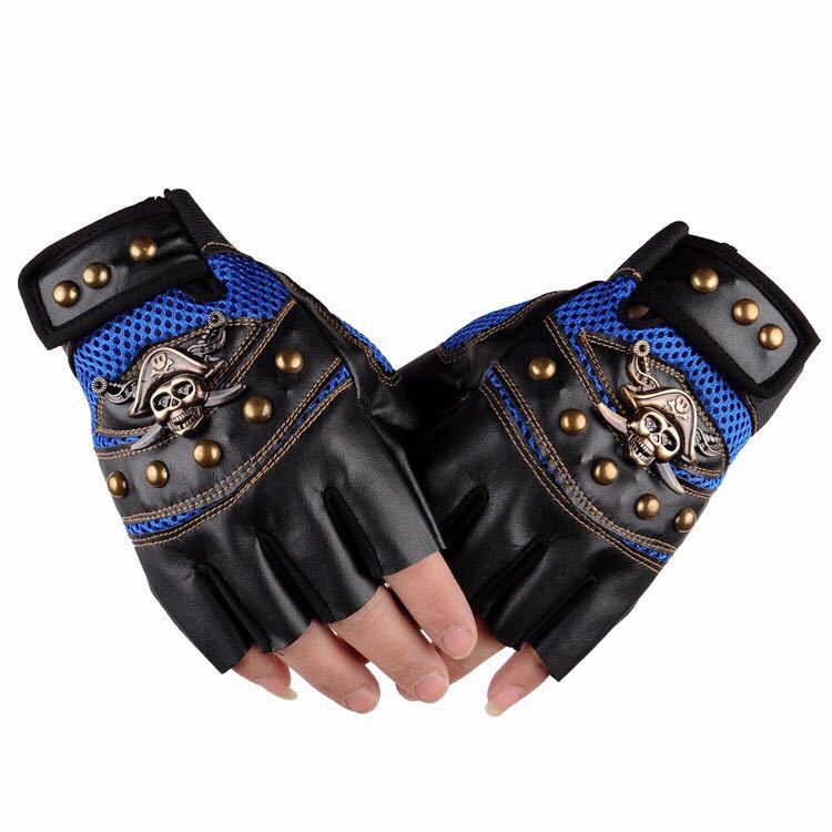 MEC™ Biker Half-Finger Skull Gloves