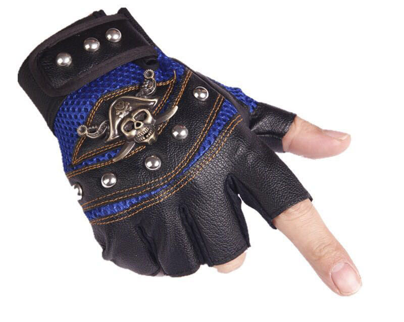 MEC™ Biker Half-Finger Skull Gloves
