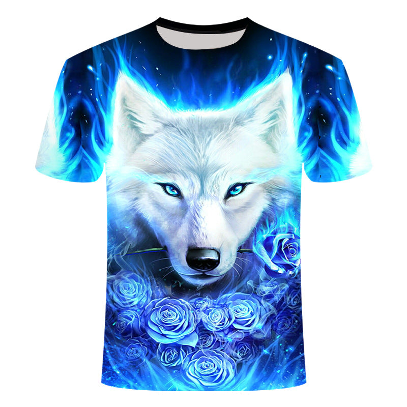 MEC™ American Digital Printing Snow Wolf 3D T-Shirt