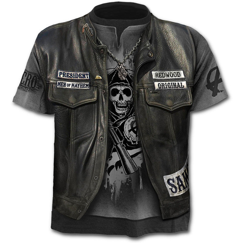 MEC™  Horror Skull T-Shirt Digital Printing Men'S Shirt