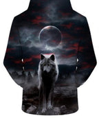 MEC™ Evil Wolf Digital Print Hooded Pullover