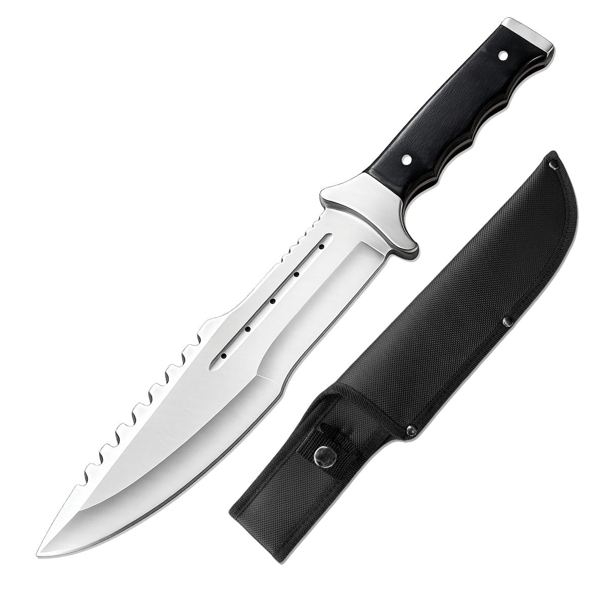 15" Texas Spiked Bowie Full Tang Knife with Hardwood Handle