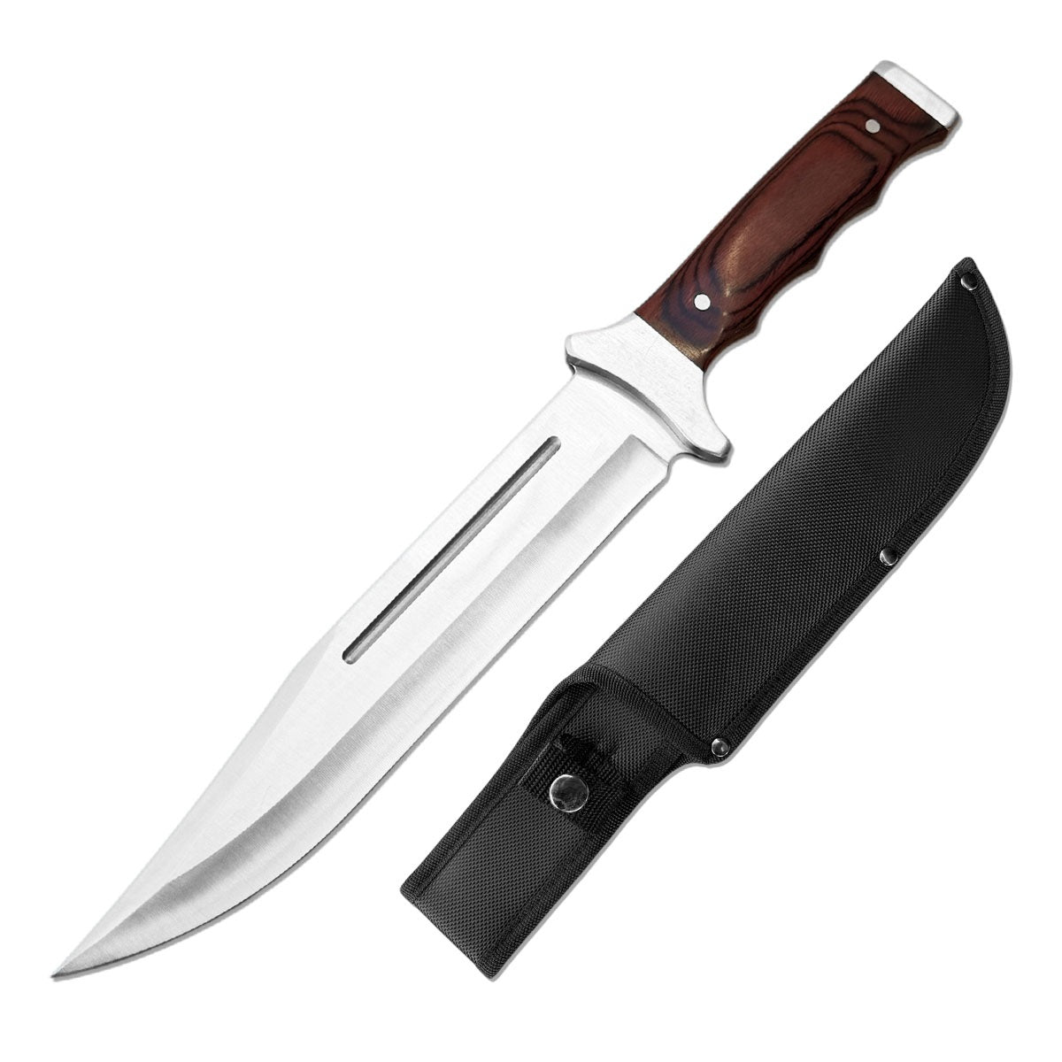 15" Forest Ranger Bowie Full Tang Knife with Hardwood Handle