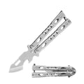 Silver Utility Multitool Bottle Opener Stainless Steel Metal Butterfly Knife