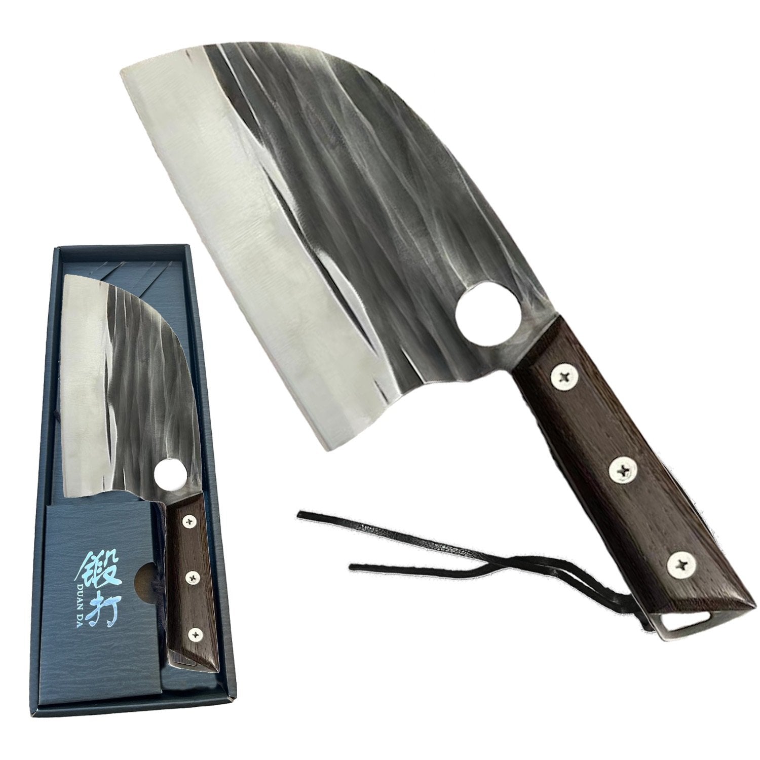 12.5 Inch Butcher Knife Handmade Forged Kitchen Chef Knives Carbon Steel Cleaver