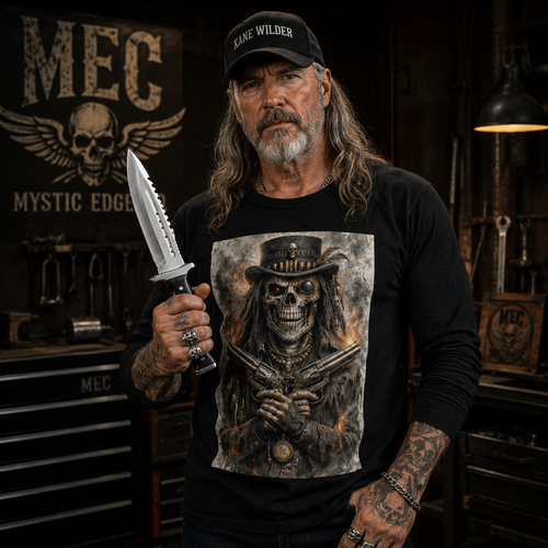 15" Texas Spiked Bowie Full Tang Knife with Hardwood Handle