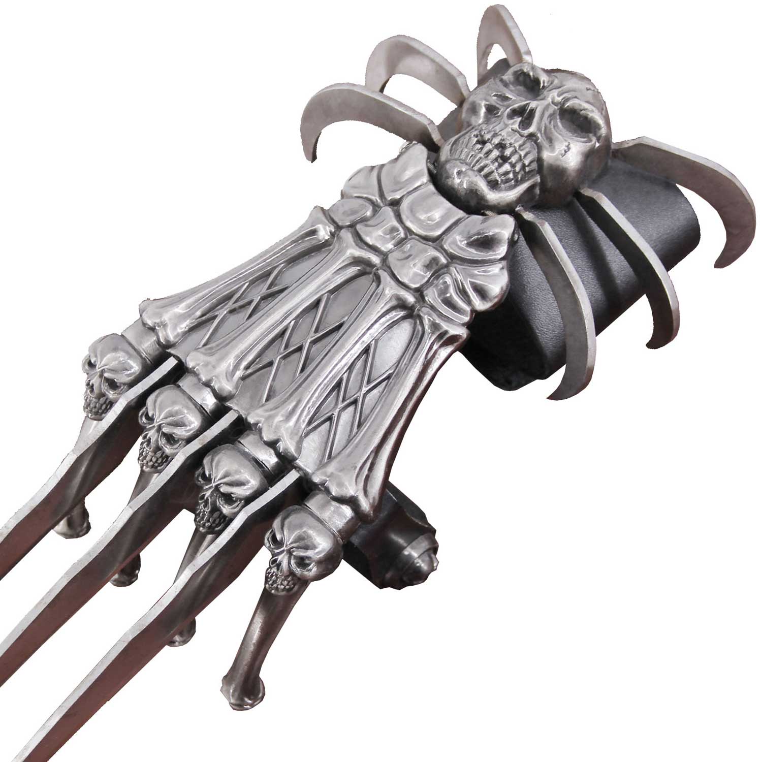 All Metal Skull & Bones Gauntlet Style Hand Claw